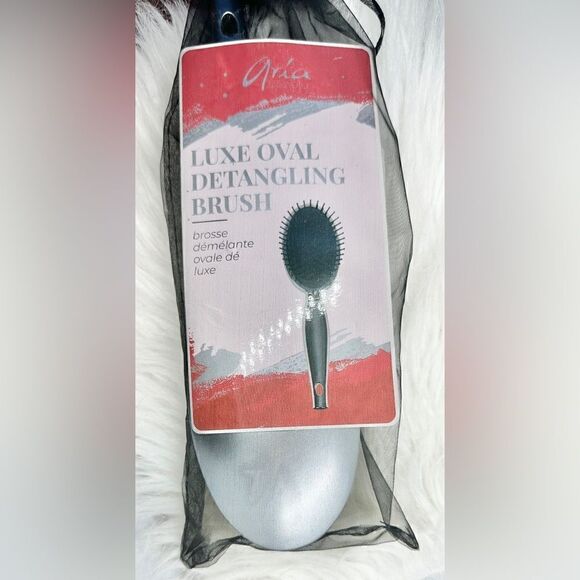 Aria Beauty Luxe Silver and Black Professional Oval Detangling Brush New in Bag - Picture 5 of 5